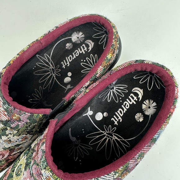 Therafit Molly Clogs Floral Tapestry Slip On Nursing Comfort‎ Shoes Size 8.5-9 - Picture 8 of 9